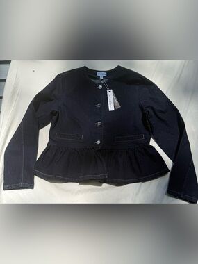 Steve Madden Black Peplum Button Jacket